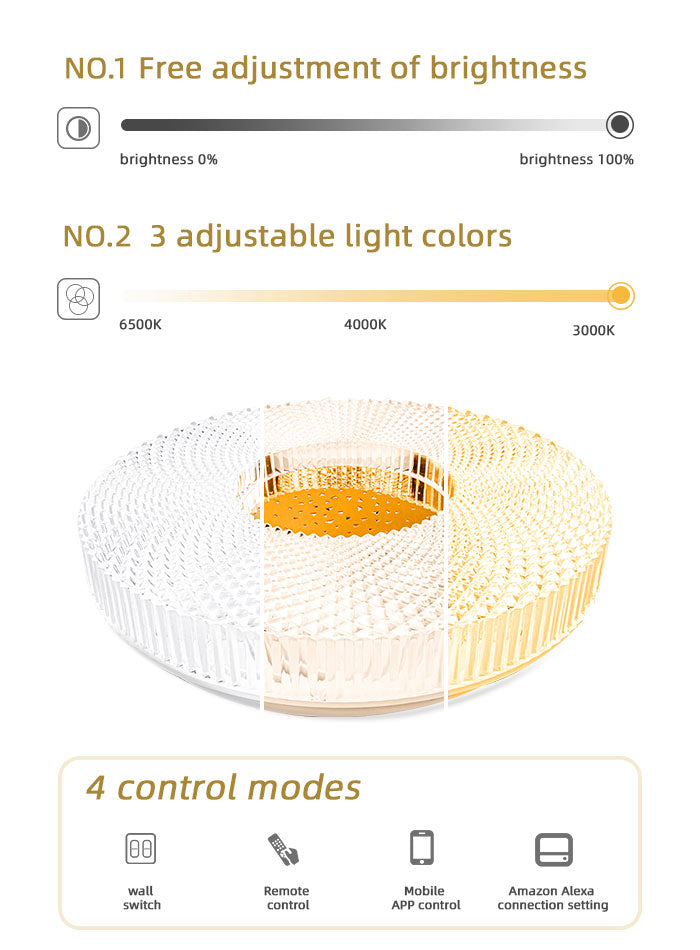 Smart ceiling light Stepless Dimming & Color Temperature Adjustment