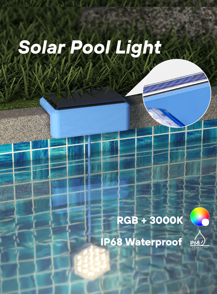 Easy-to-install solar swimming pool light suitable for Kuwait homes
