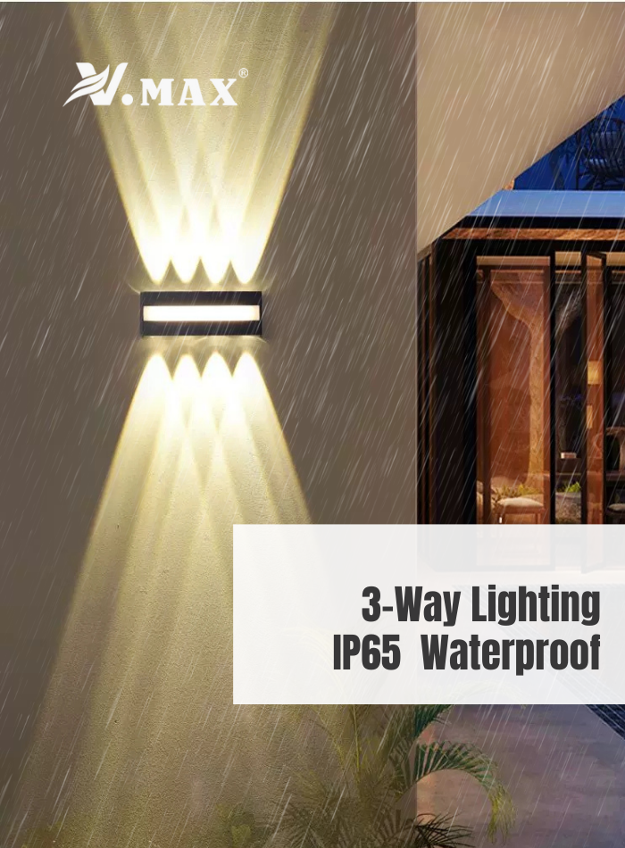IP65 waterproof LED wall light for courtyard, terrace, or exterior walls