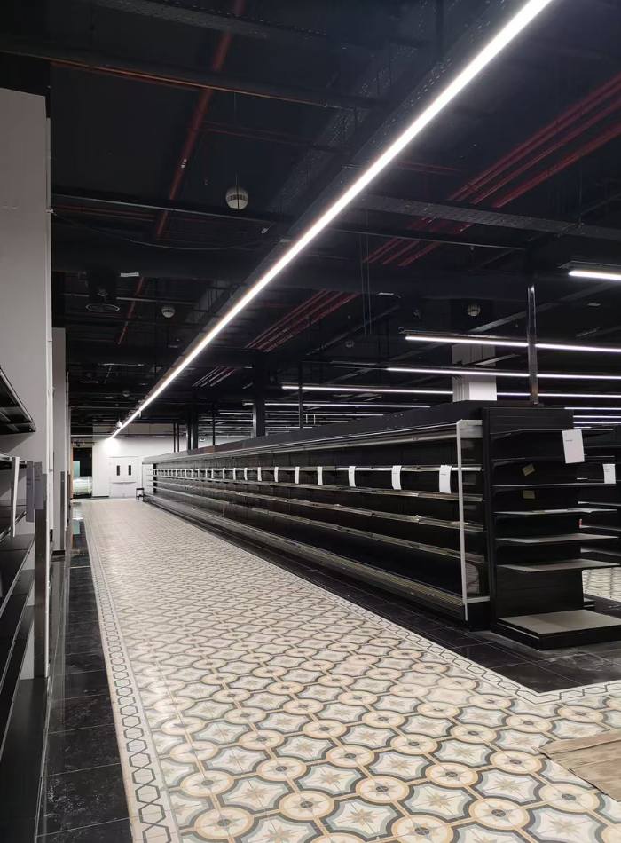 LED linear light 60W 6500K 4500 lumens with satin nickel finish for Kuwait commercial interiors