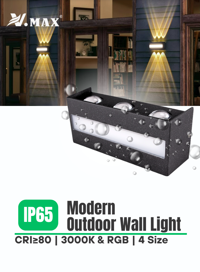 IP65 waterproof outdoor LED wall light with durable aluminum body for long-lasting use
