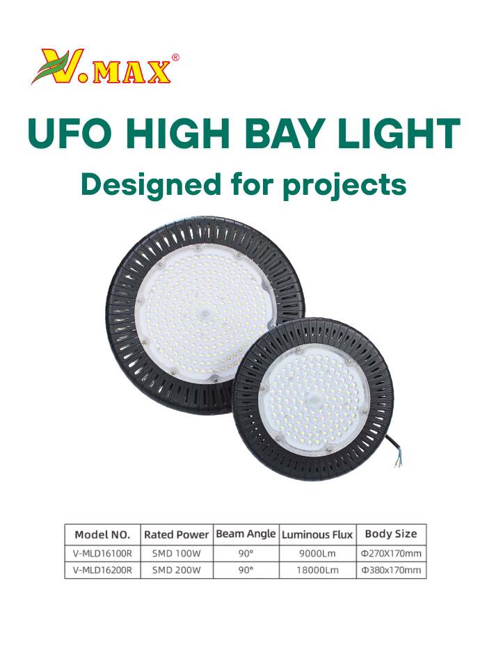 100W UFO LED high bay light for industrial warehouse and factory lighting