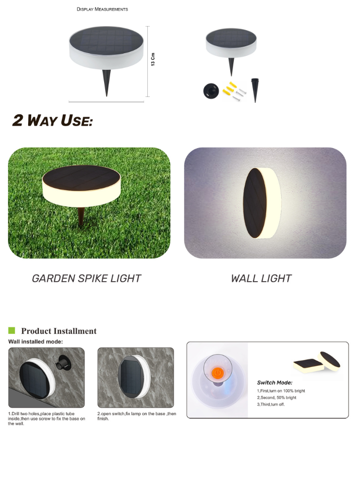 V.MAX 6 Pc Square/Round Shape Solar LED Lawn Light - 5W