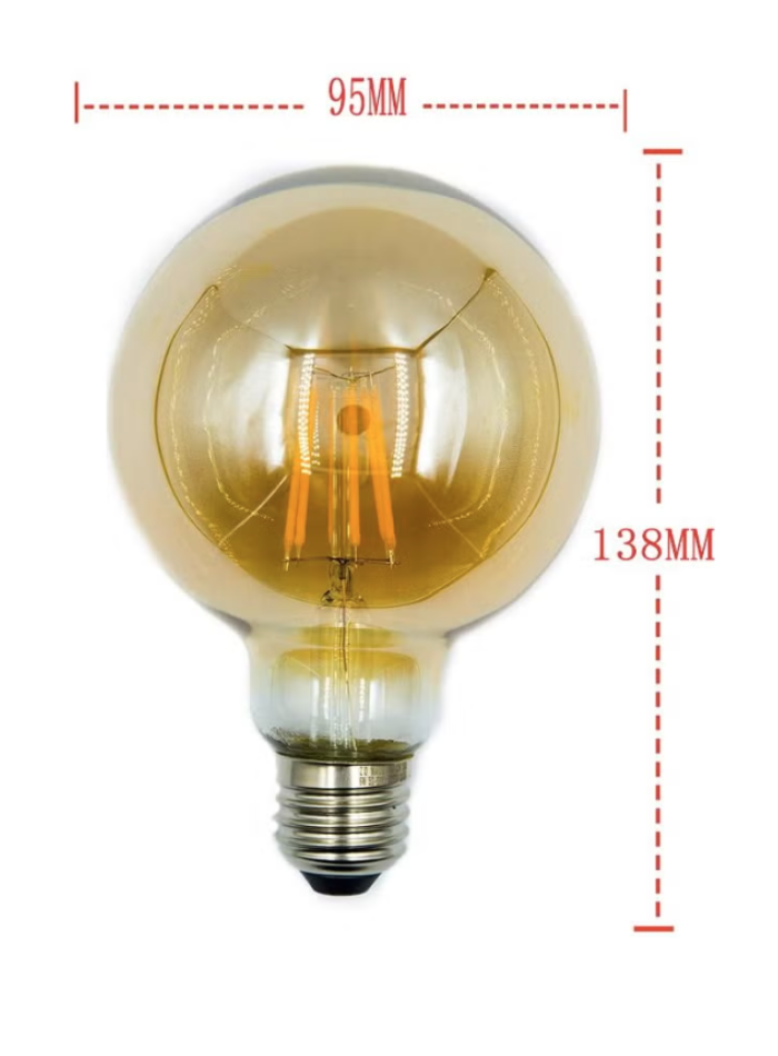 MODI E27 LED Lamp G95 LED Globe Bulbs 8W,Warm Yellow Colour,1 piece