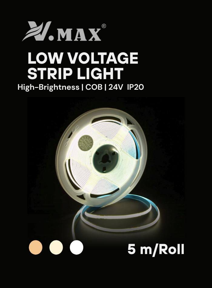 24V COB LED strip light with high CRI and no dark spots 