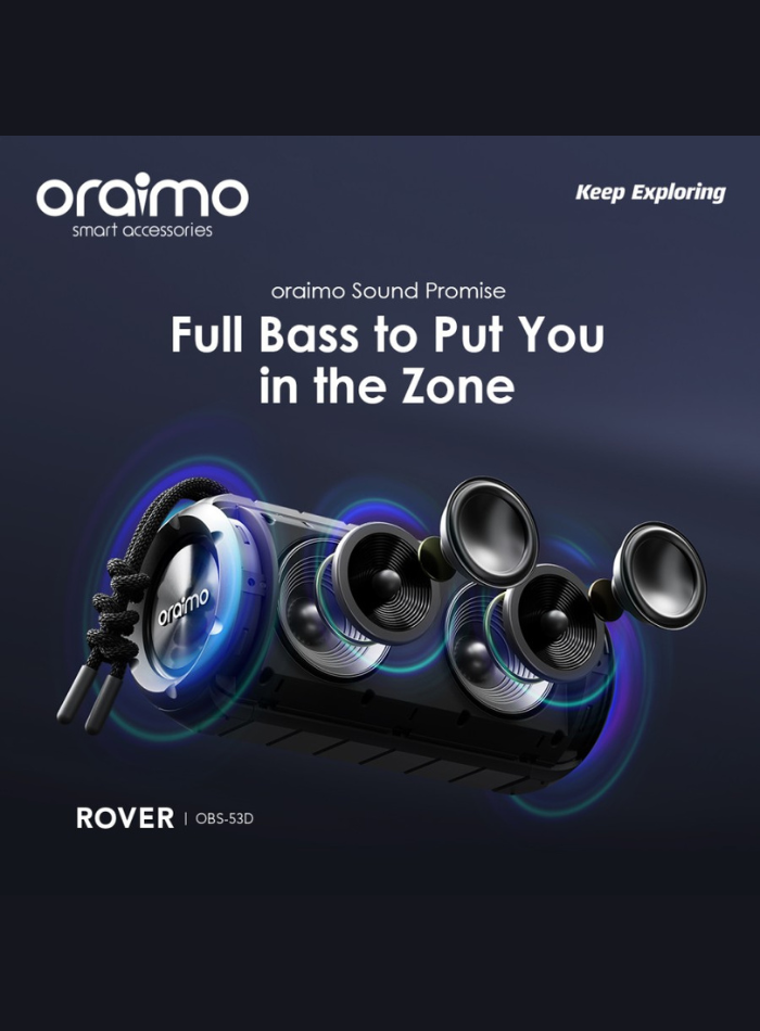 Oraimo, Rover OBS-53D, RGB Portable Wireless Speaker - Black